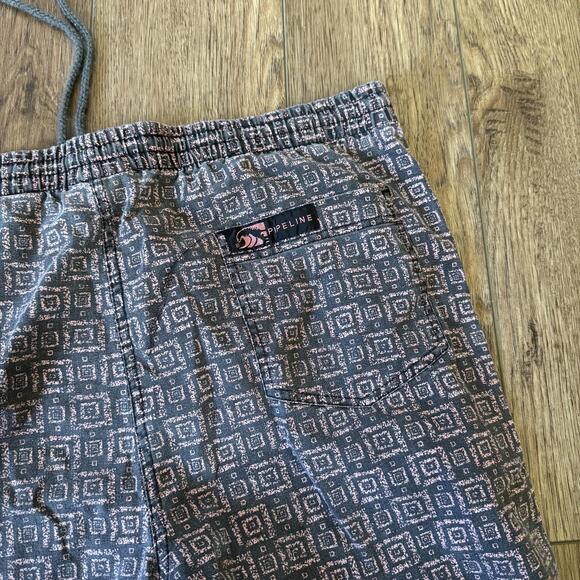 Vintage 90s Surf Geometric Pipeline Hawaii Pants Size S - Picture 2 of 8
